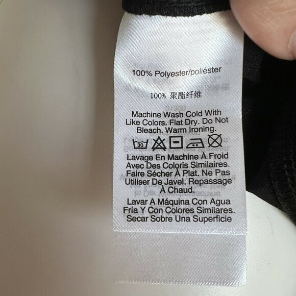 DKNY Satin Blouse Top black XSMALL Cap Sleeves Overlap Crew Neck - Picture 9 of 11